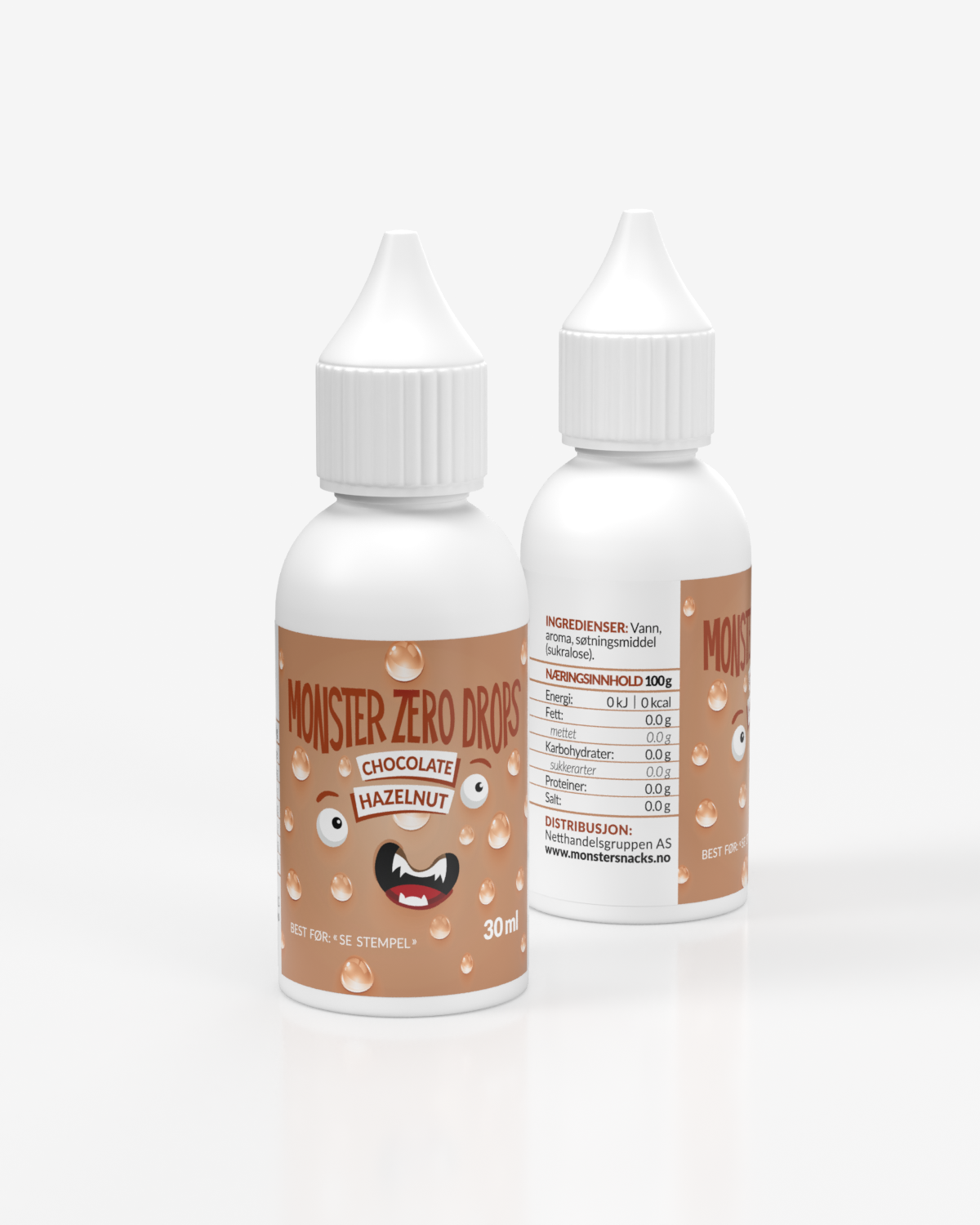 Monster Lavkarbo Zero Drops - Hazelnut Chocolate - FEMPAKNING