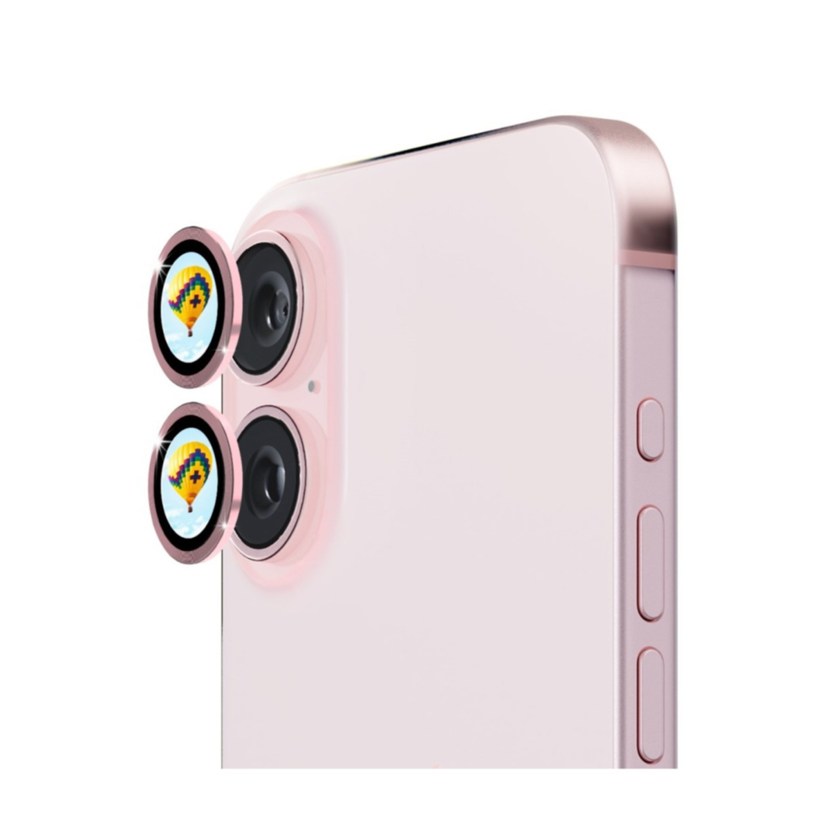 iPhone 16 / iPhone 16 Plus Kameraschutz Objektiv Ring Protector Abdeckung - Rosa