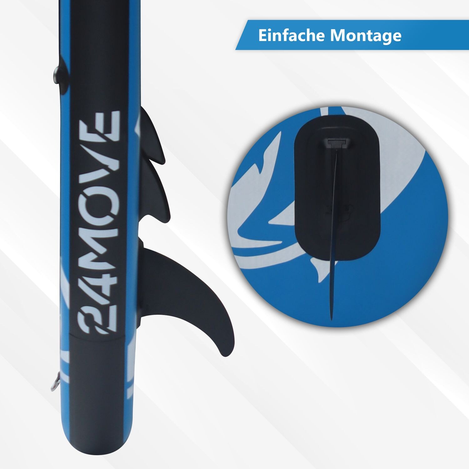 24MOVE® SUP Finne für SUP Stand Up Board, Abziehbare Mittelflosse Surfbrett SUP Longboard Finne, Ersatz, Paddleboard