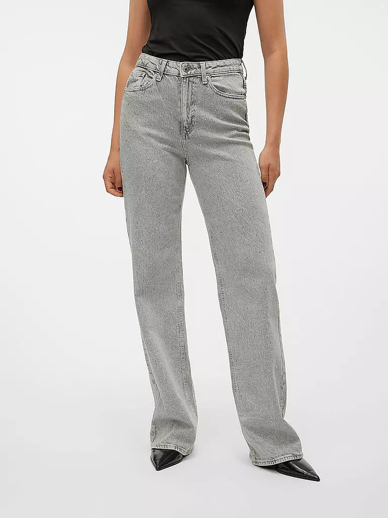 VERO MODA Jeans Wide Leg VMTESSA  grau