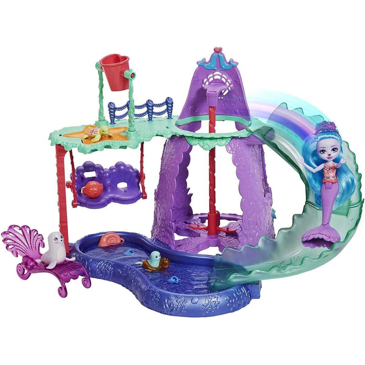 Mattel HCG03 - Royal Enchantimals - Ocean Kingdom - Spielset, Unterwasser-Abenteuerpark
