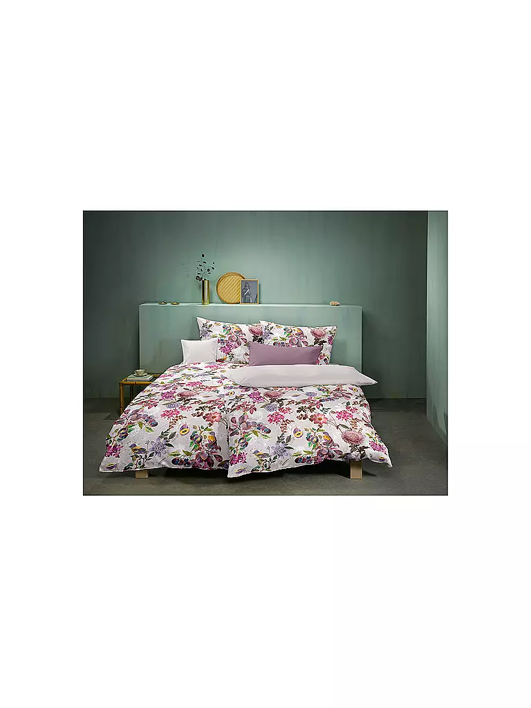 FLEURESSE Satin Bettwäsche SPRING ART 70x90cm / 140x200cm Rosa-Rot rosa