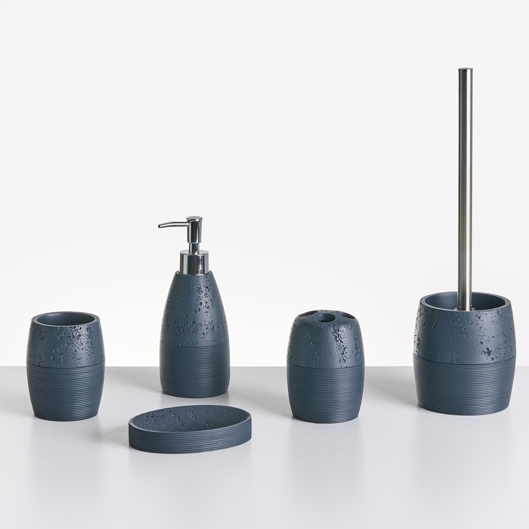 Beliani - YARAPA - Badkameraccessoireset - Donkerblauw - Polyresin