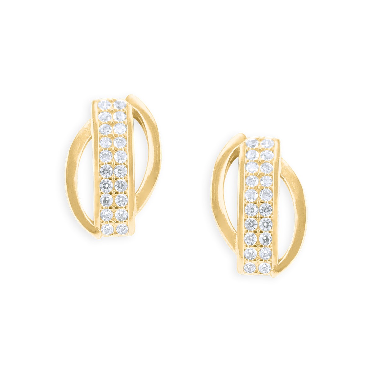 Boucles d'oreilles plaquées or avec oxydes de zirconium