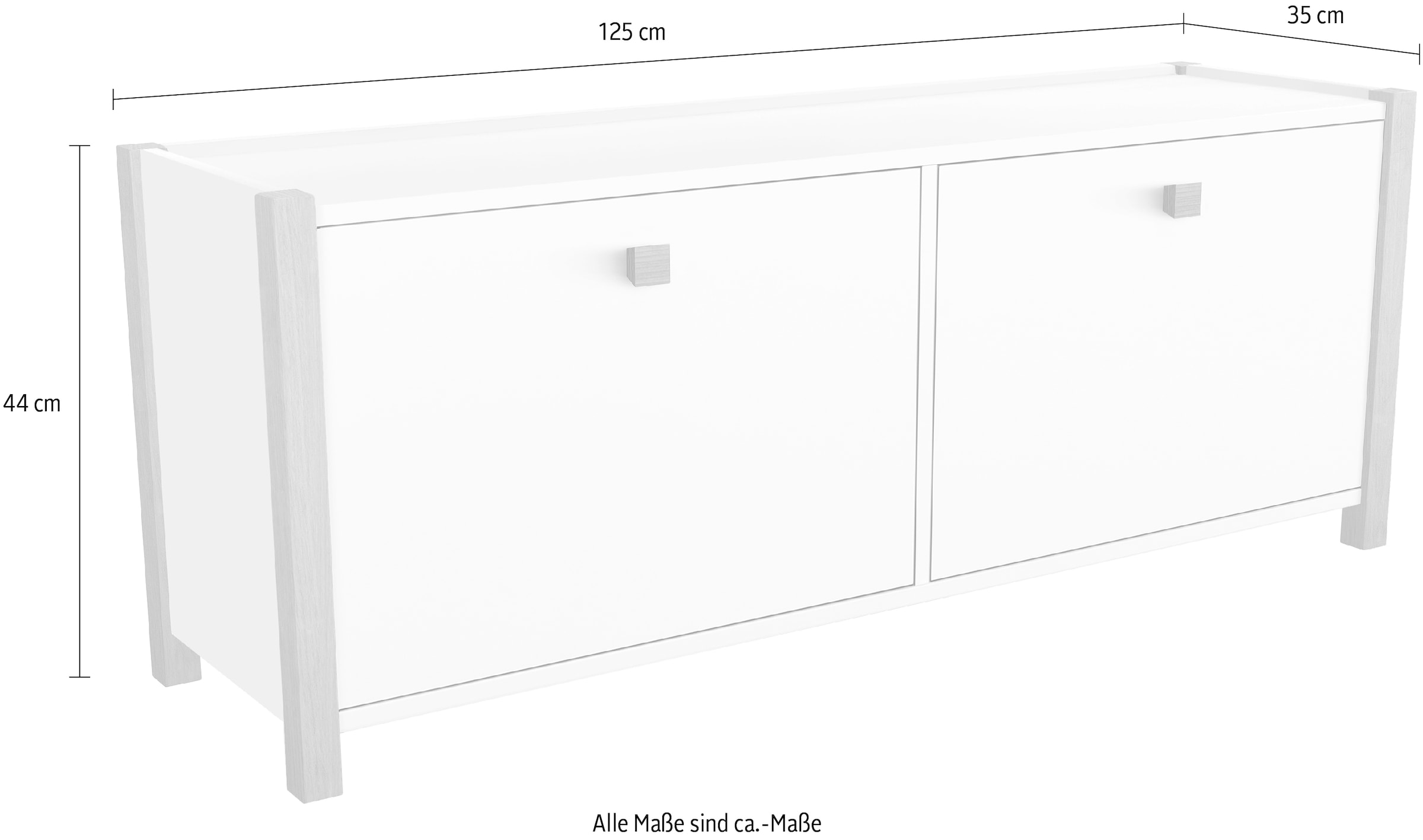 andas Schuhbank im skandinavian Design, Holzfurnier aus Eiche, FSC®