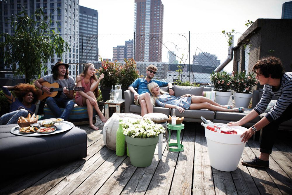 Elho bloempot Loft Urban groen D 38,5 H 35,3 cm