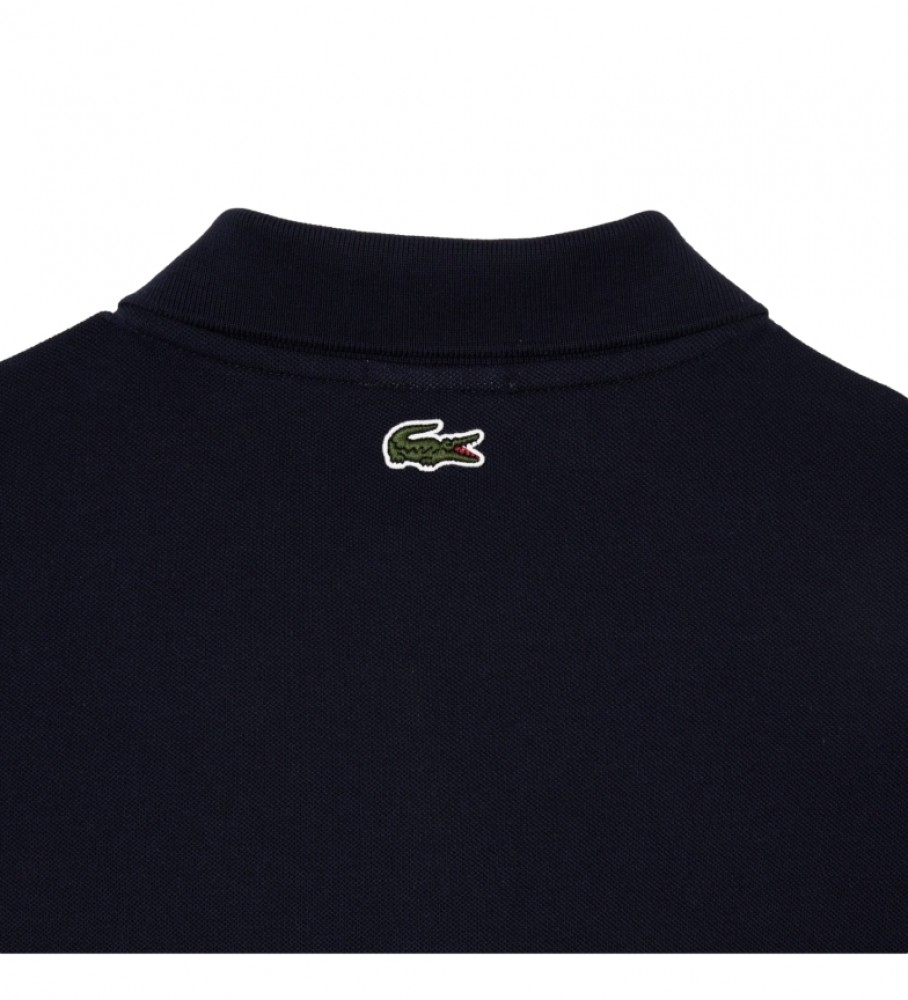 Polo Lacoste em piqué azul marinho