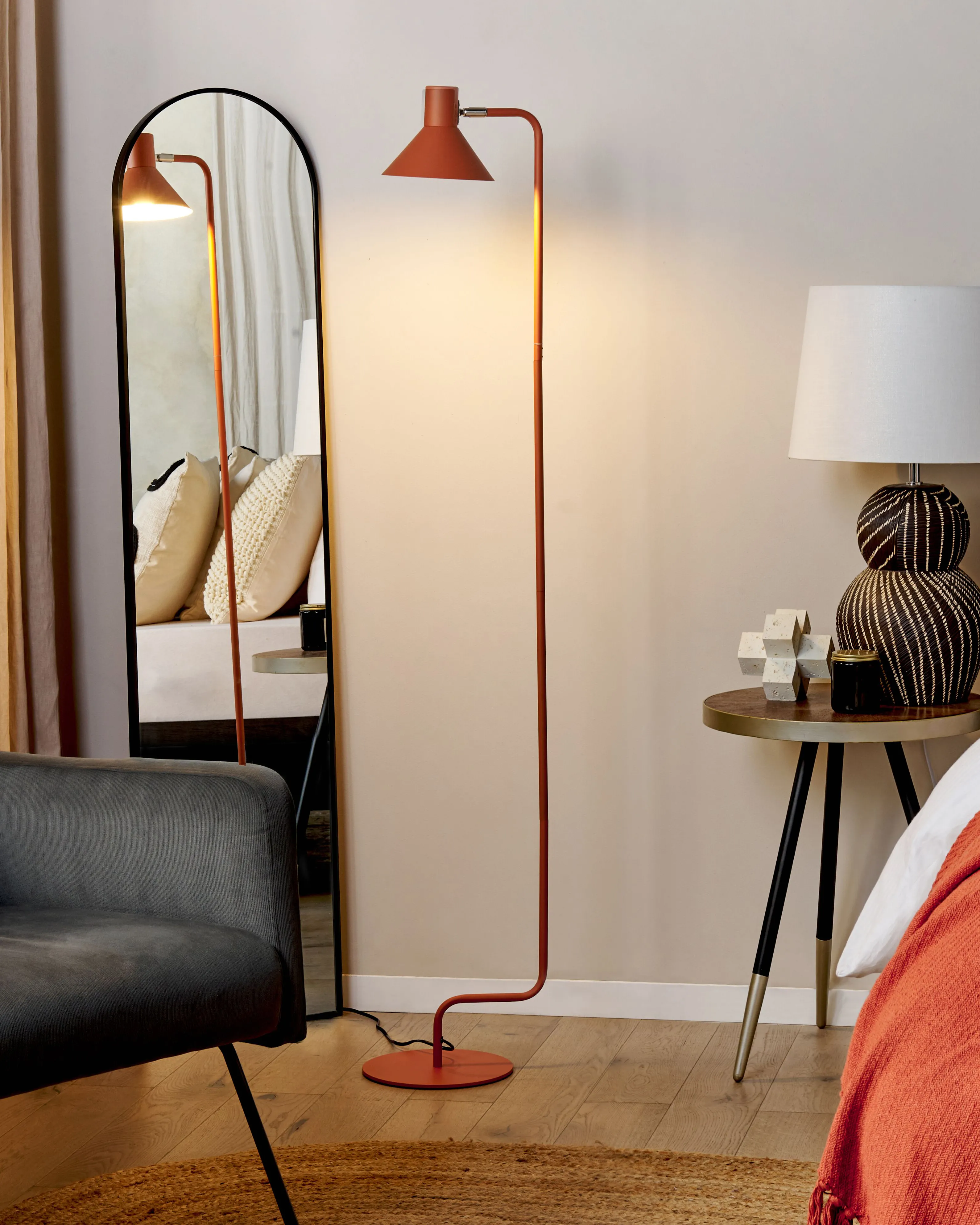 Staande lamp RIMAVA verstelbaar Metaal Oranje