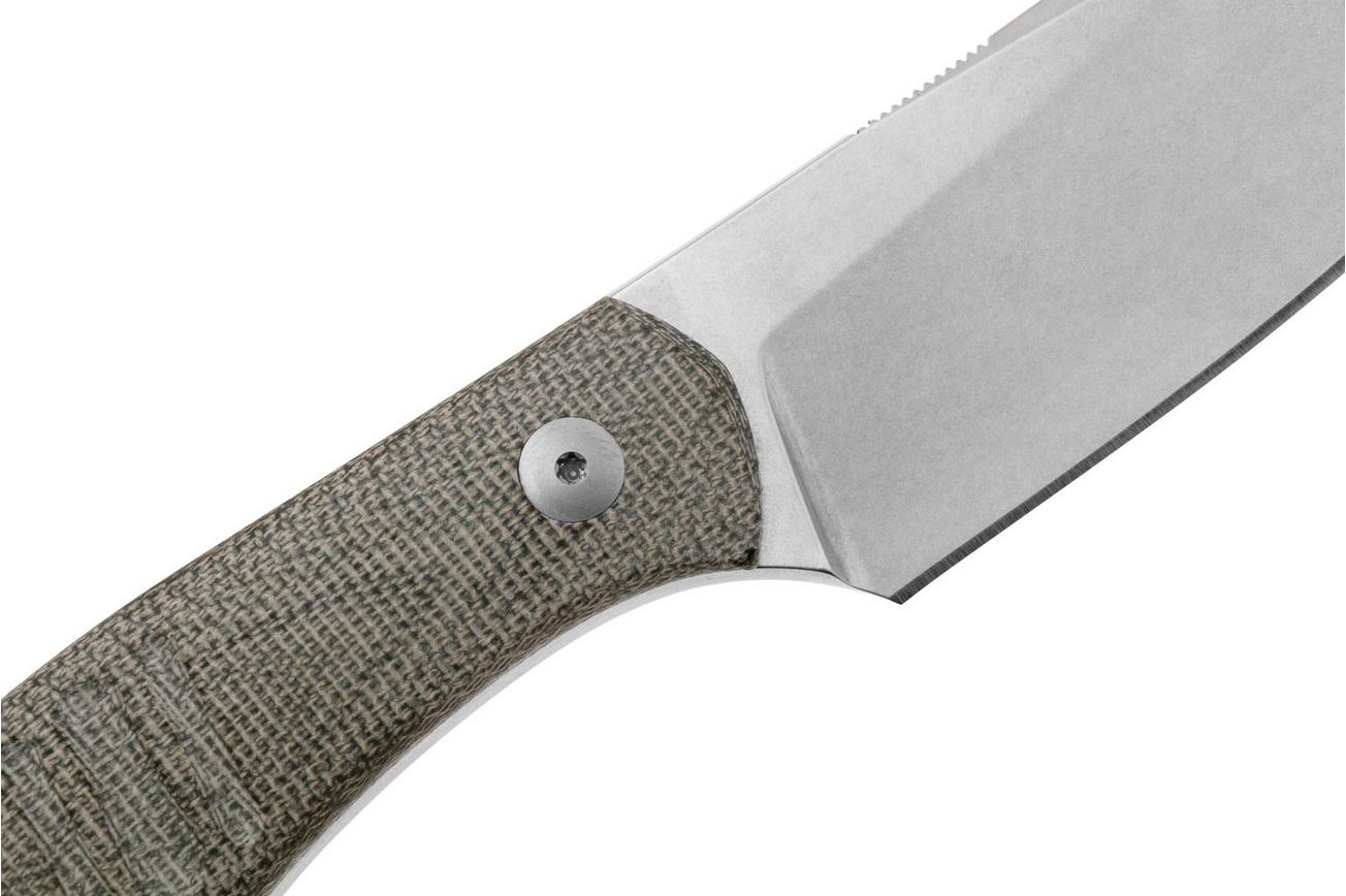 GiantMouse GMF2 Scout Green Canvas Micarta, vaststaand mes, Ansø en Voxnaes design