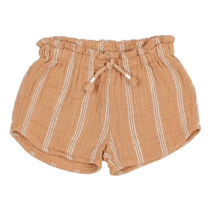 Búho Short Texturé Rayé Bébé | Caramel