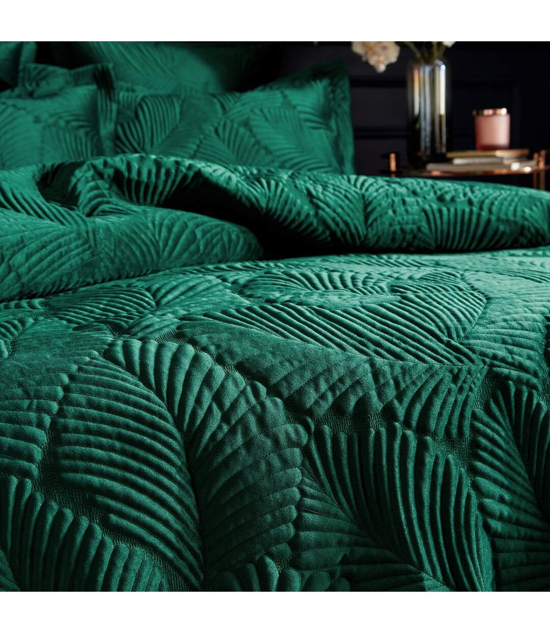 Paoletti - Parure de lit PALMERIA (Vert émeraude) - UTRV2144