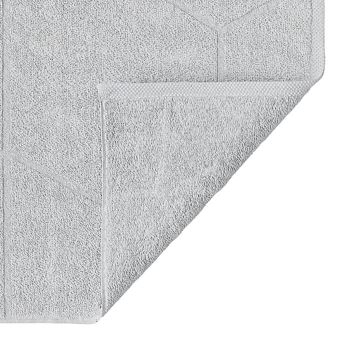 Tapis de bain rectangulaire GoodHome Drina coloris gris minéral en coton L.50 x l.70 cm