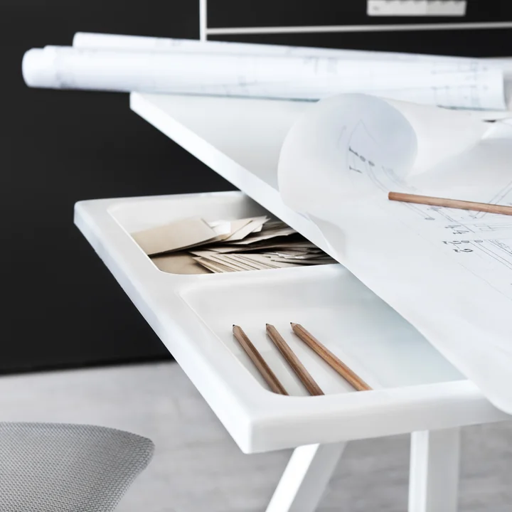 String - Works Schreibtisch, weiss, Tischplatte 120 x 78 cm
