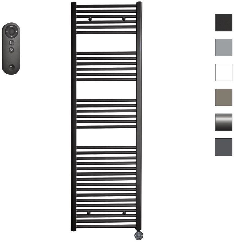 Sanicare - HVS - Elektrische Radiator - Zwart Mat - 45x172cm - Met Afstandsbediening en Thermostaat