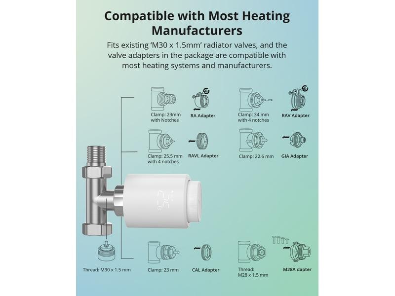 SONOFF Smarter Thermostat Radiator Zigbee Thermostatisches Ventil für Smart Zigbee Heizkörper