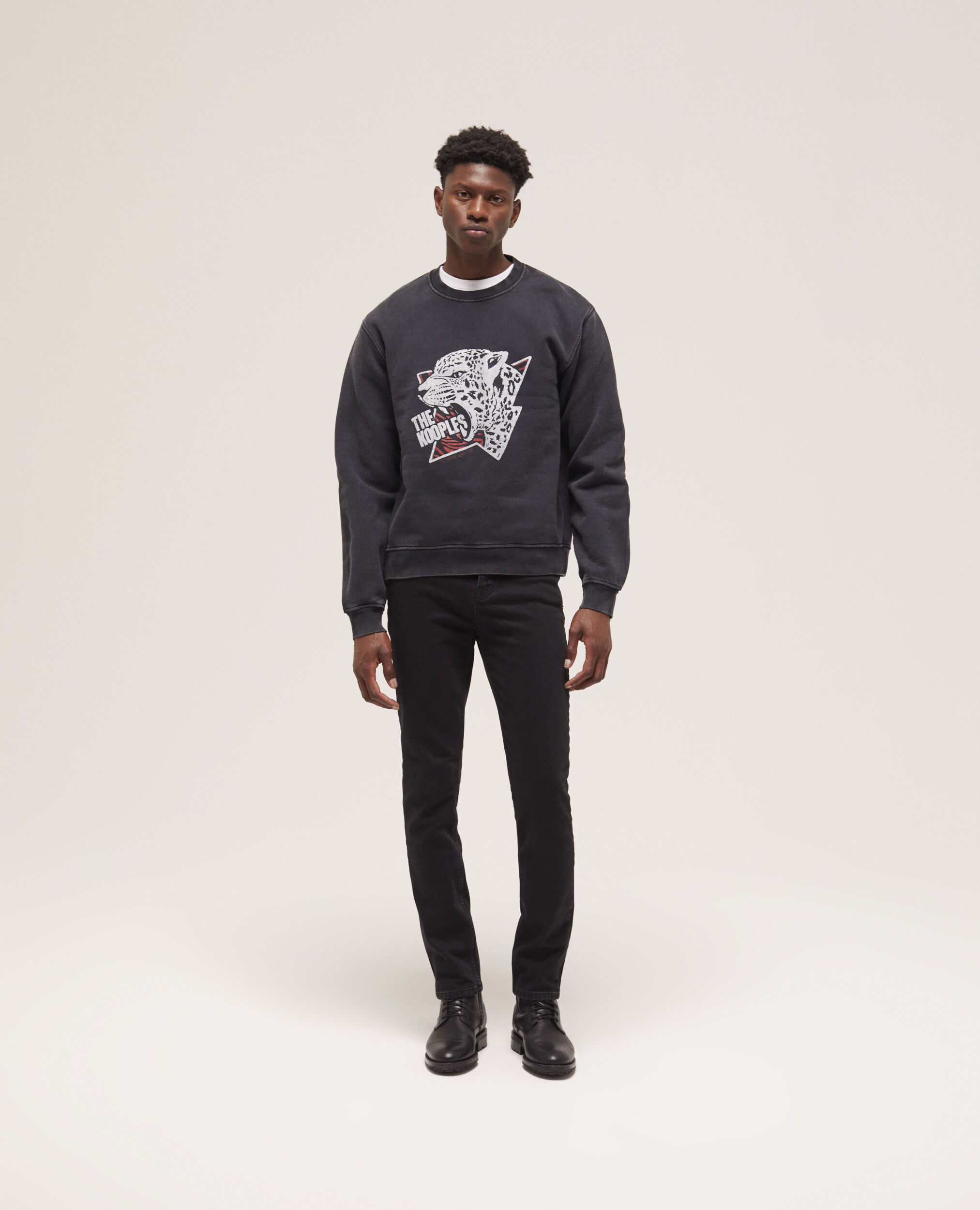 Sweatshirt sérigraphié tigre noir