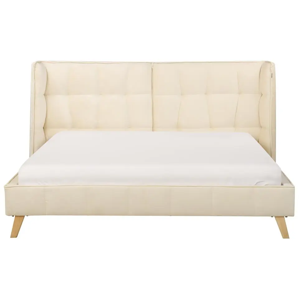 SENLIS - Tweepersoonsbed - Beige - 160 x 200 cm - Fluweel