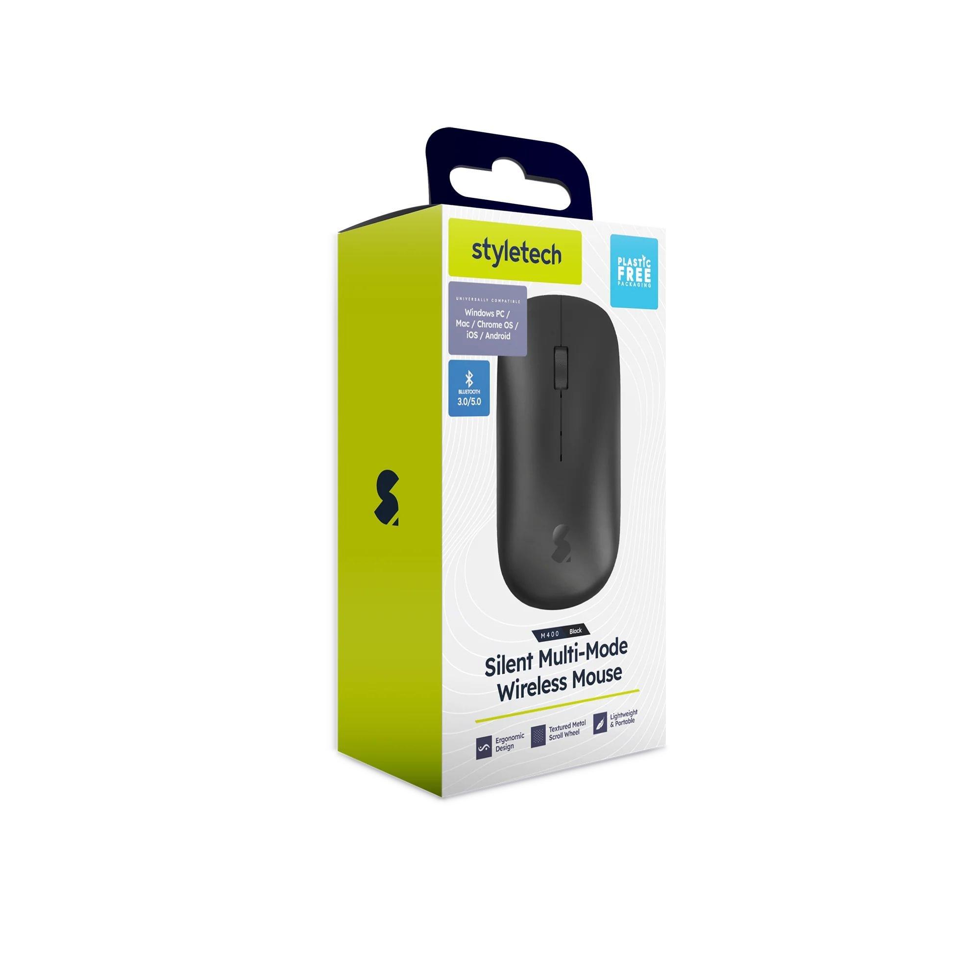 Styletech Styletech Silent Multi-Mode Bluetooth Wireless Mouse for PC & Mac - Black