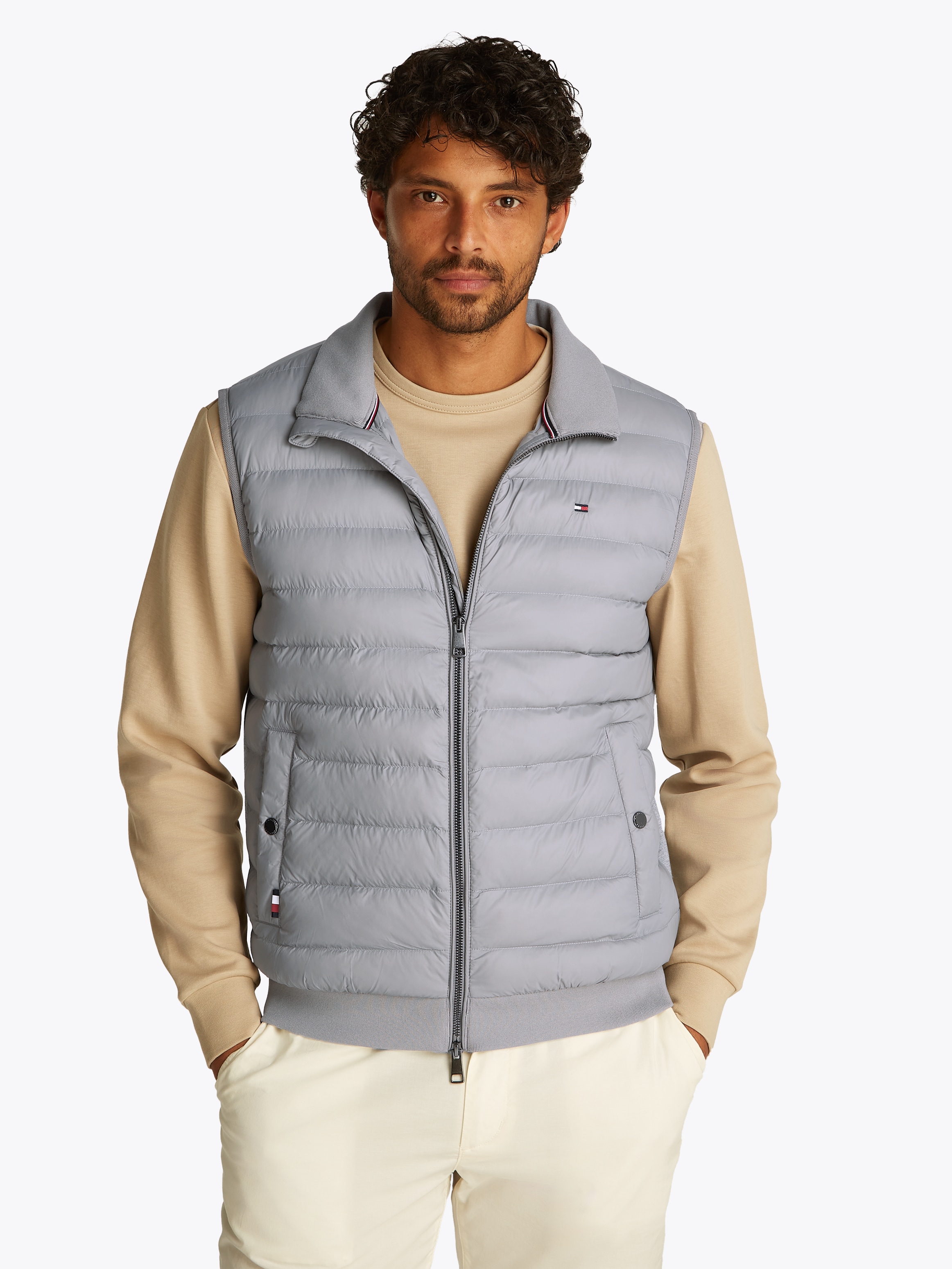 Tommy Hilfiger Steppweste »MIX MEDIA VEST«, Rückenteil ungesteppt
