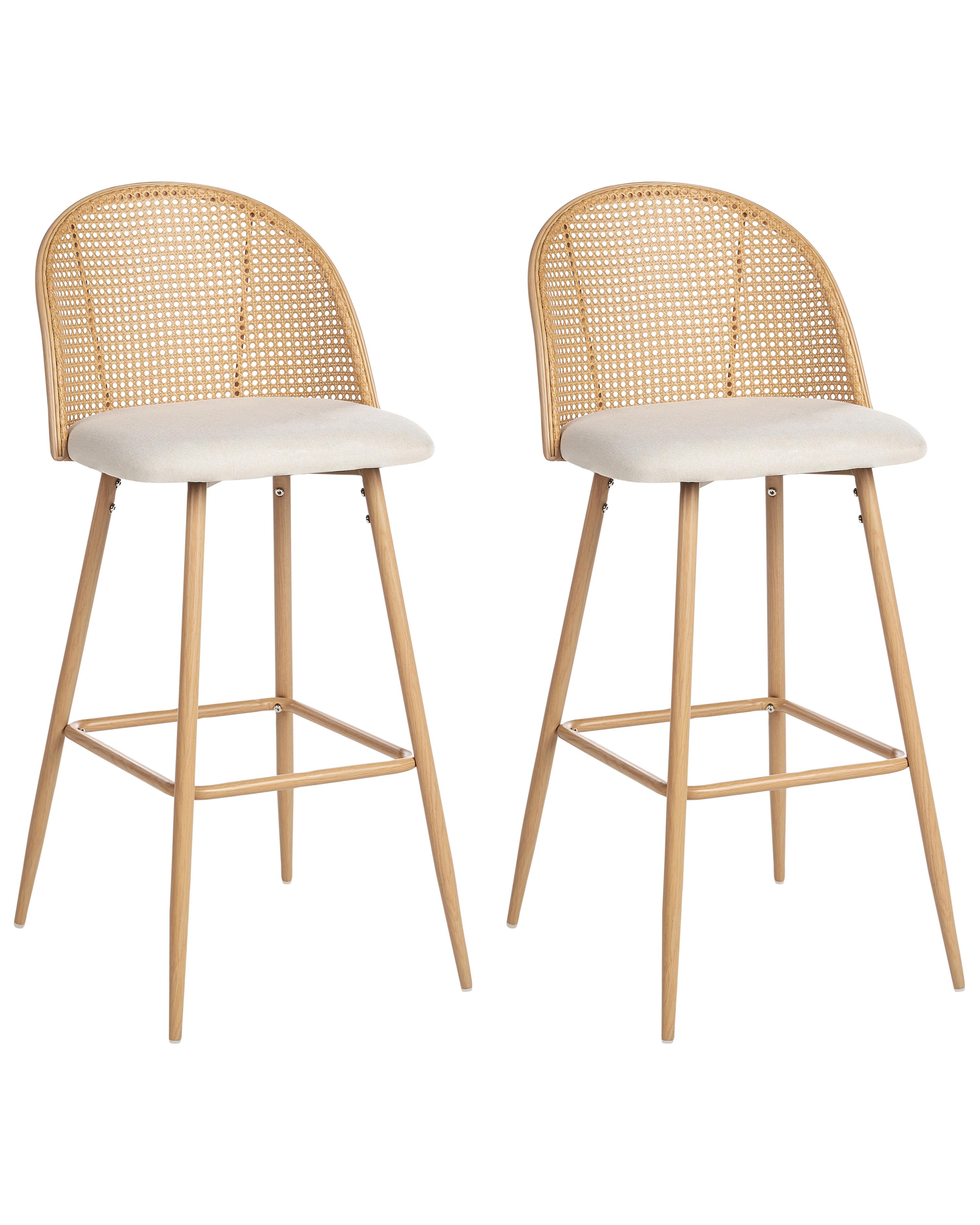 Set van 2 barstoelen CORNELL Metaal Lichtbruin