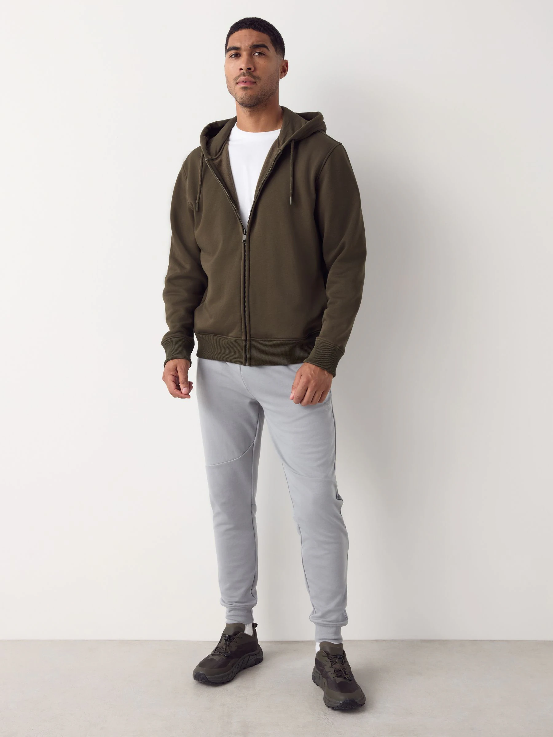 Ice grey - Sport- en vrijetijdsjoggingbroek met boorden
