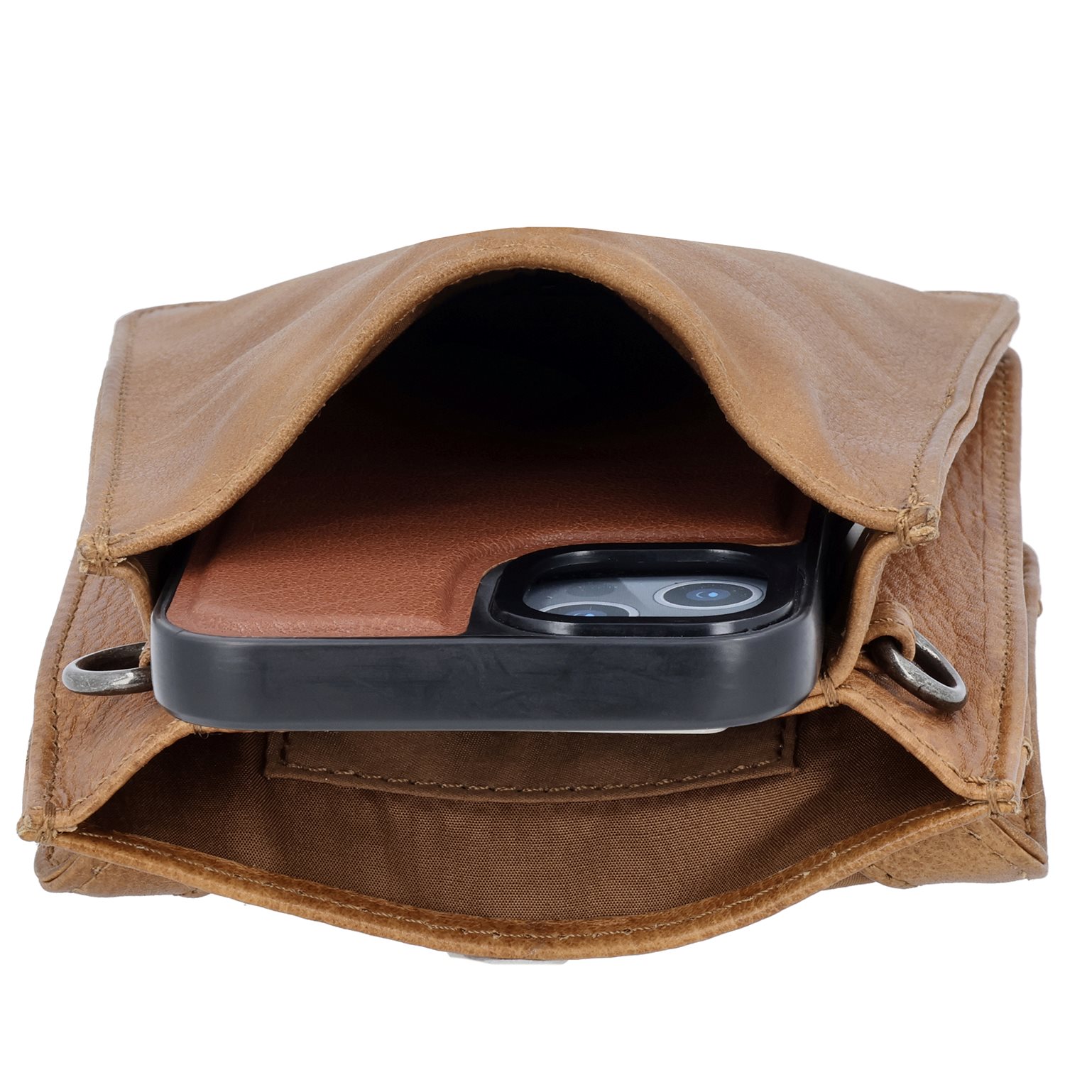 Hide & Stitches Earth Phonebag brown