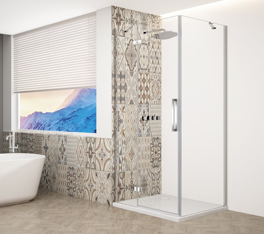 Gelco Trinity douchecabine met helder glas 80x80cm links chroom