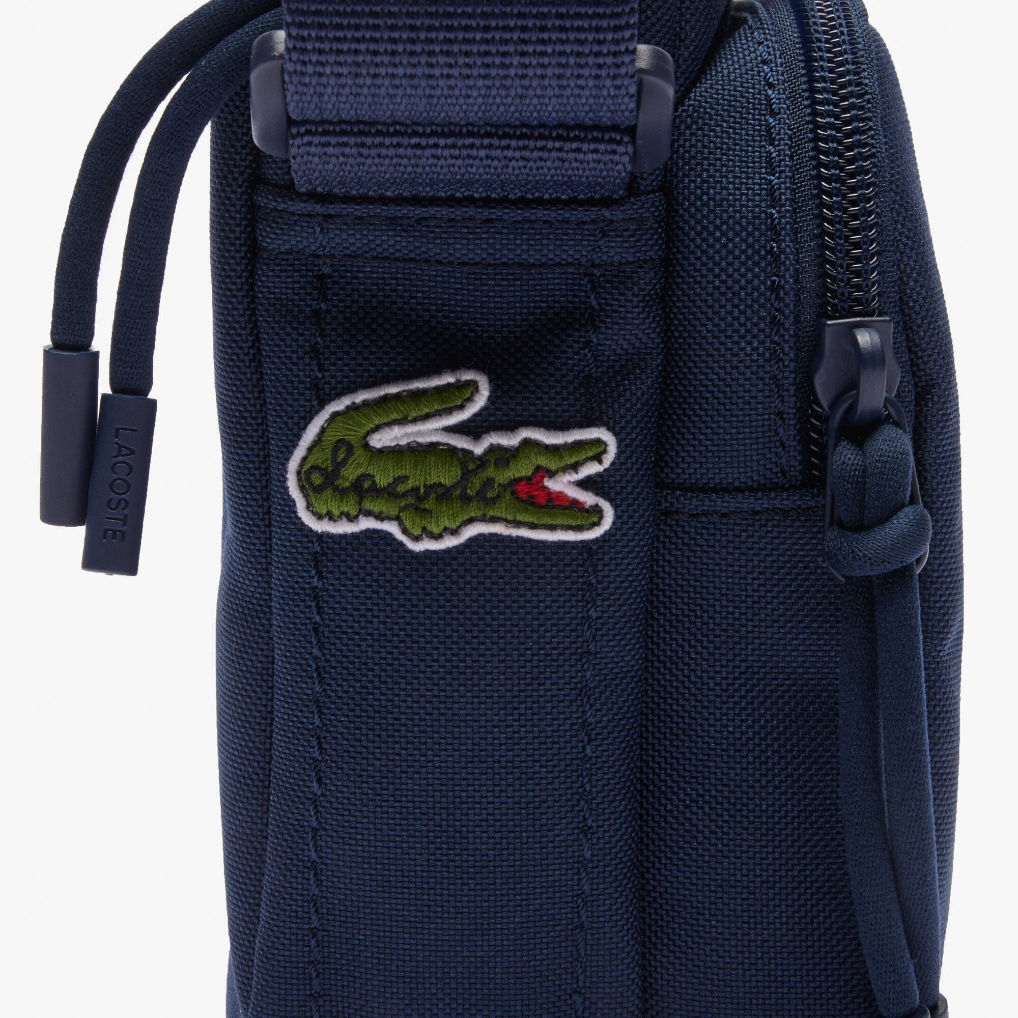 Mini Krokodil Umhängetasche mit Kontrast-Aufdruck Umhängetaschen & Gürteltaschen - Blau - Lacoste - Unisex