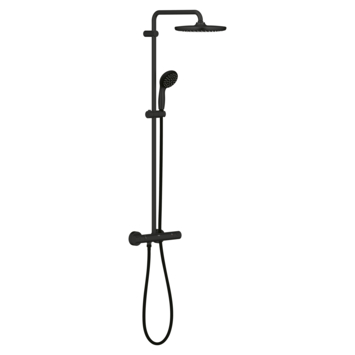 Grohe regendoucheset Quickfix Vitalio Start met handdouche en thermostaatkraan 2 standen zwart