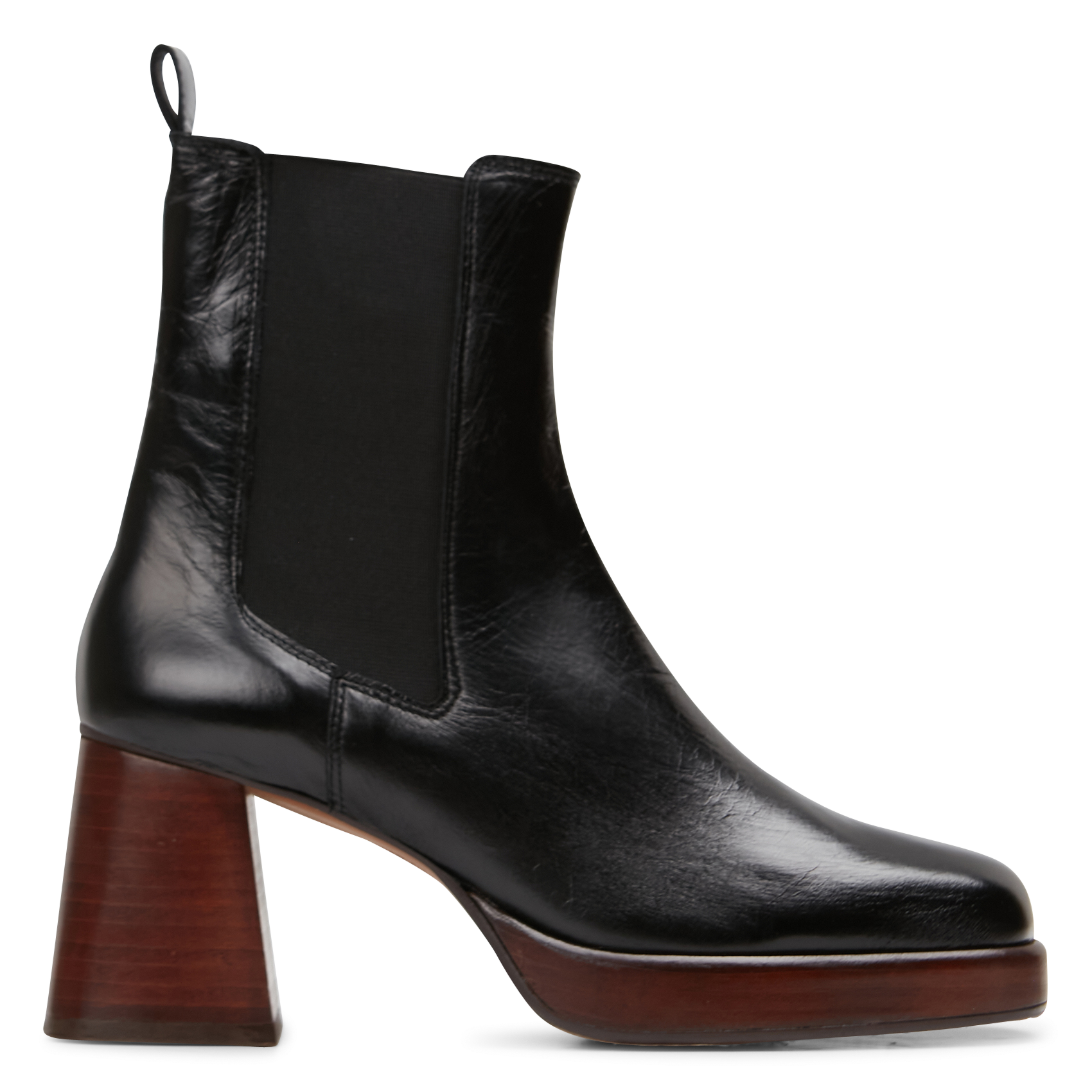 BECCA - Bottines à talons en cuir vieilli | Noir
