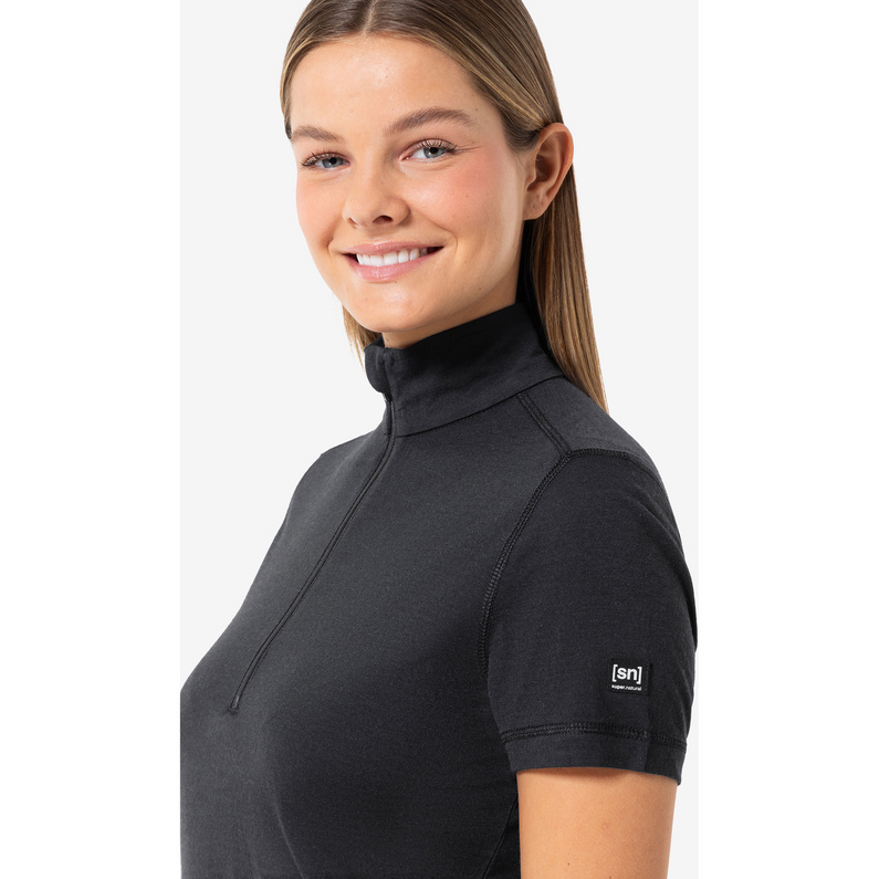 Super.Natural Damen Tundra175 Zip 1/4 T-Shirt