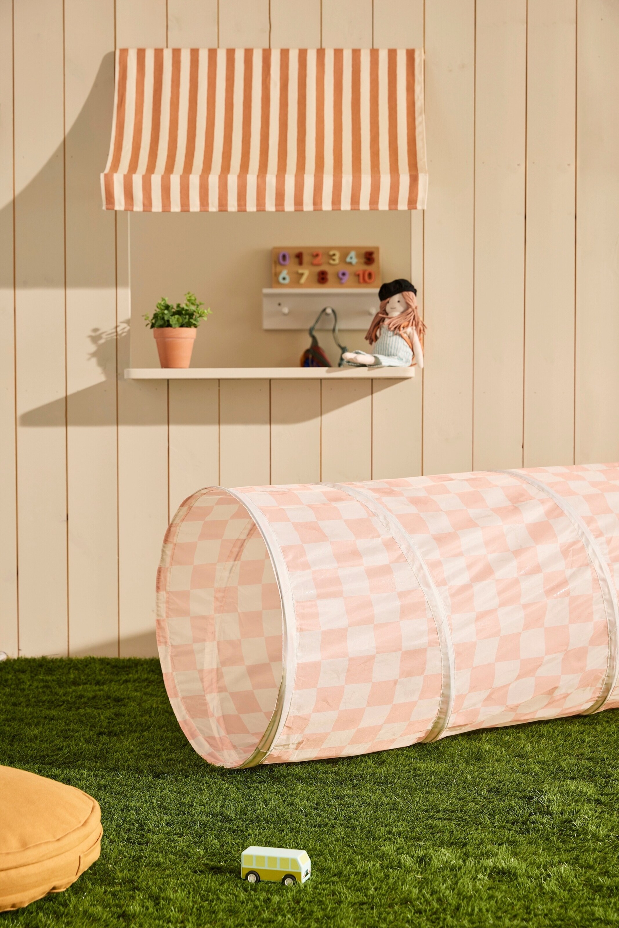 Kids Concept Spieltunnel Karo apricot