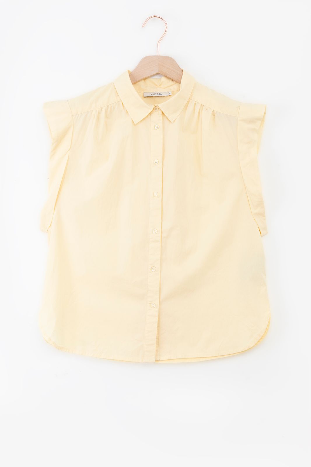 Gele mouwloze blouse