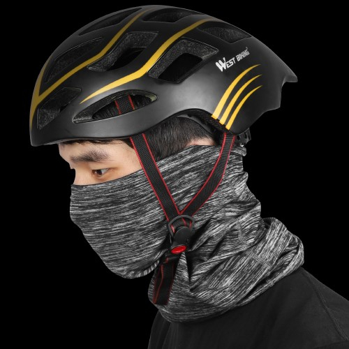 Fleece Bandana Motorrad Schal Fahrrad Halstuch Biker Sturmmaske Ski Schlauchschal - Grau / Schwarz