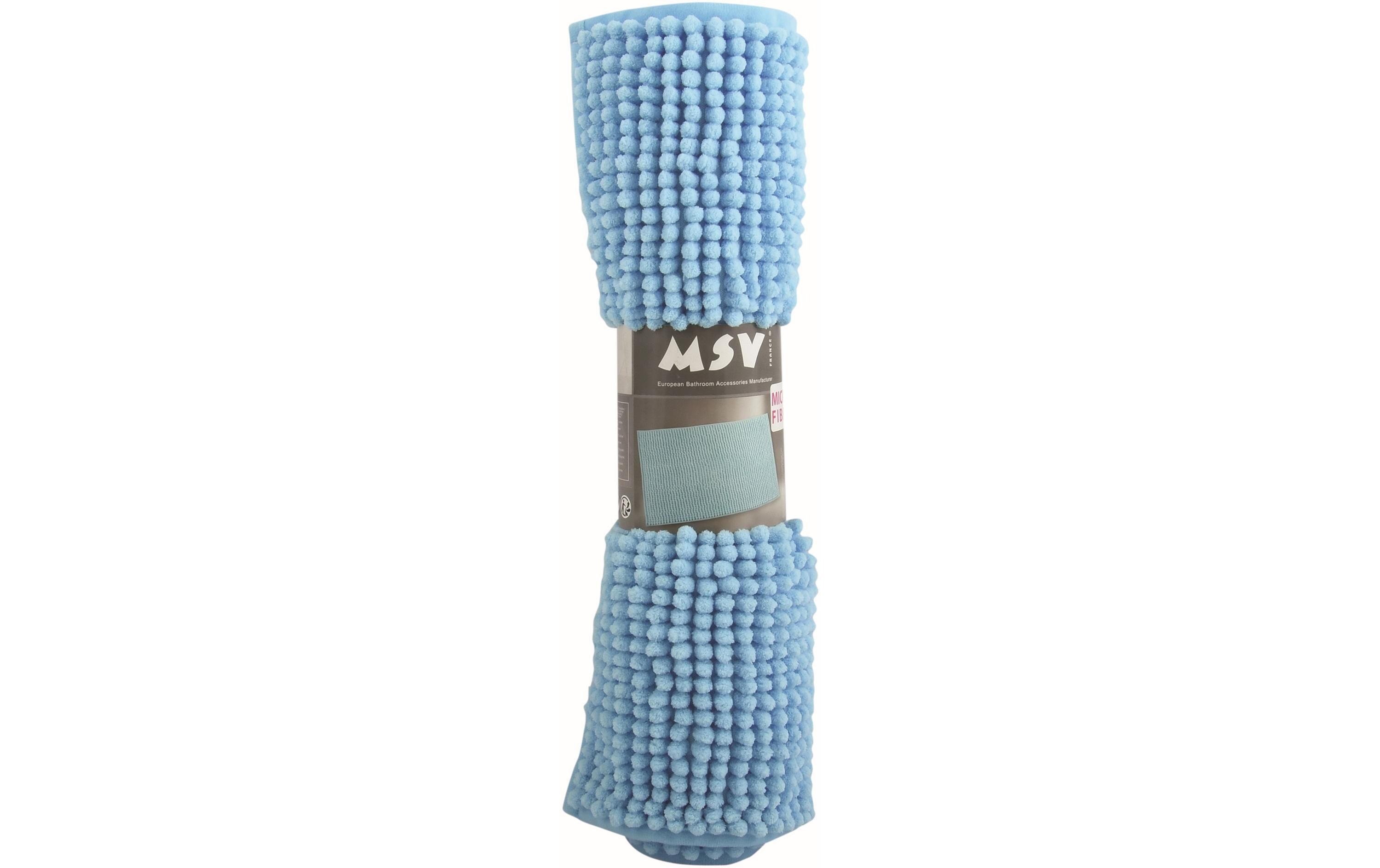 Badteppich Chenille 40 x 60 cm, HellblauBadematte mit rutschfester Unterseite