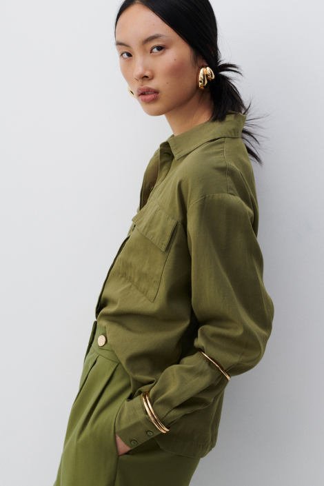 Vila groene dames blouse