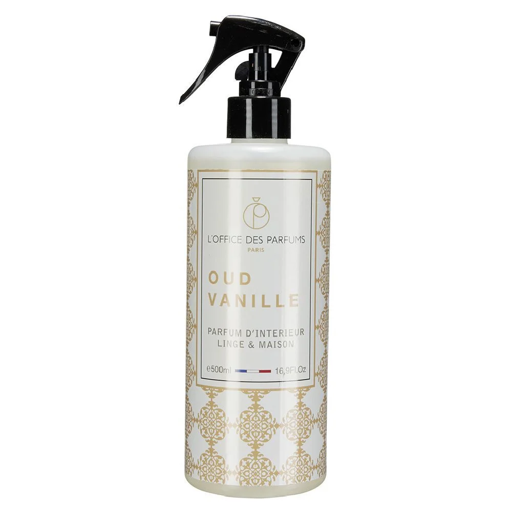 Parfum d'intérieur linge et maison senteur Oud vanille 500 ml