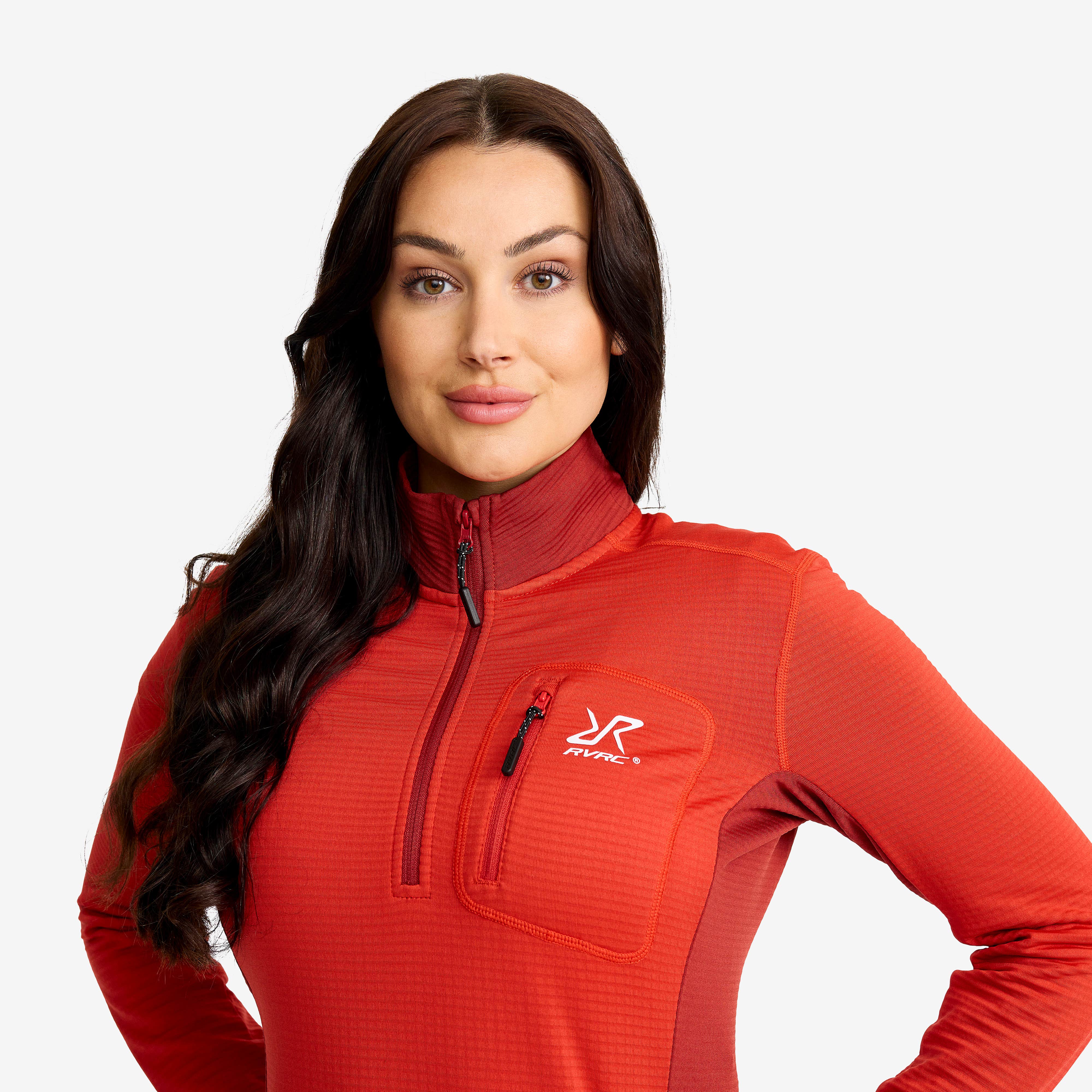 Waffle Half-zip Fleece  Dame Aurora Red