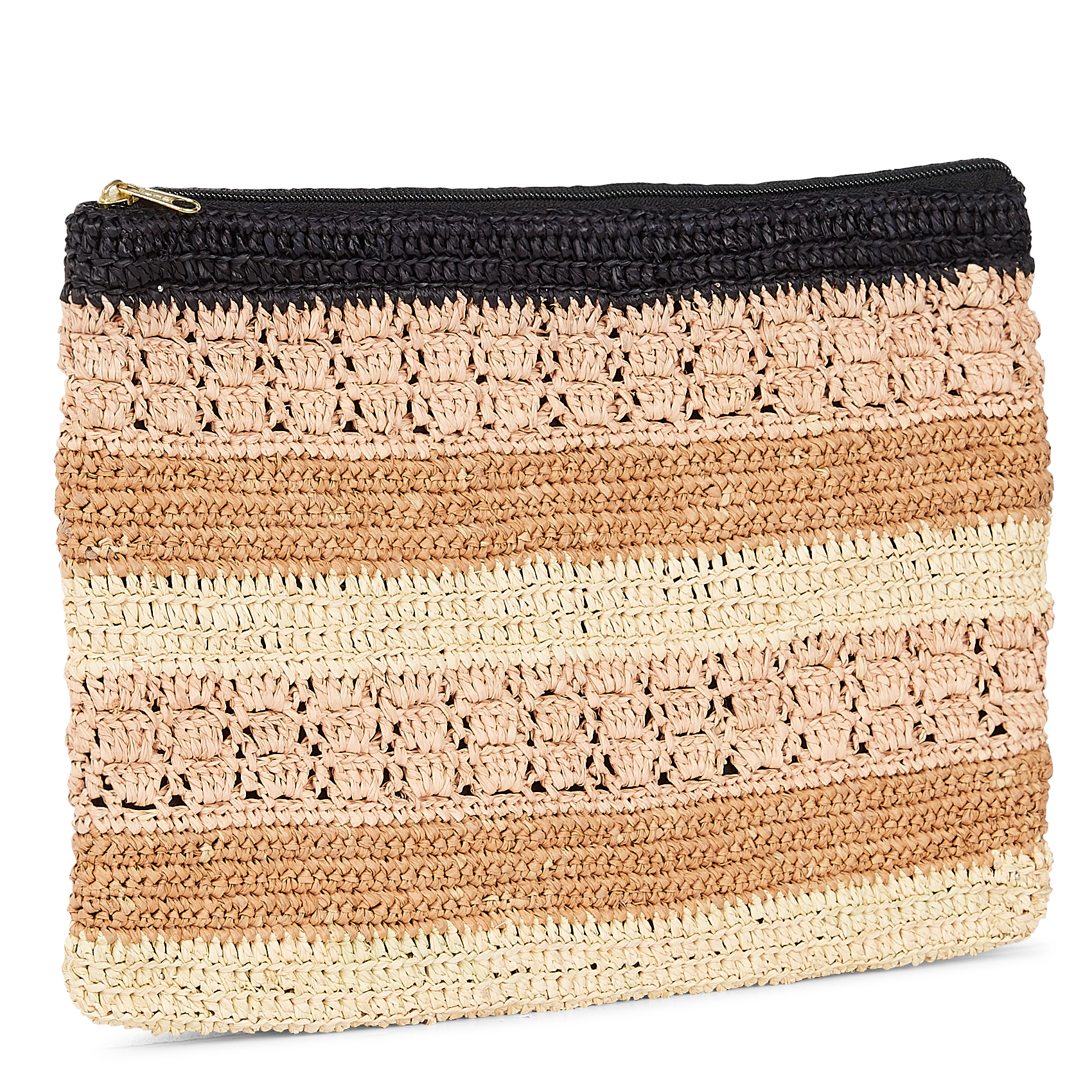 NEZIHA - Pochette fantaisie en raphia tressé | Multicolore