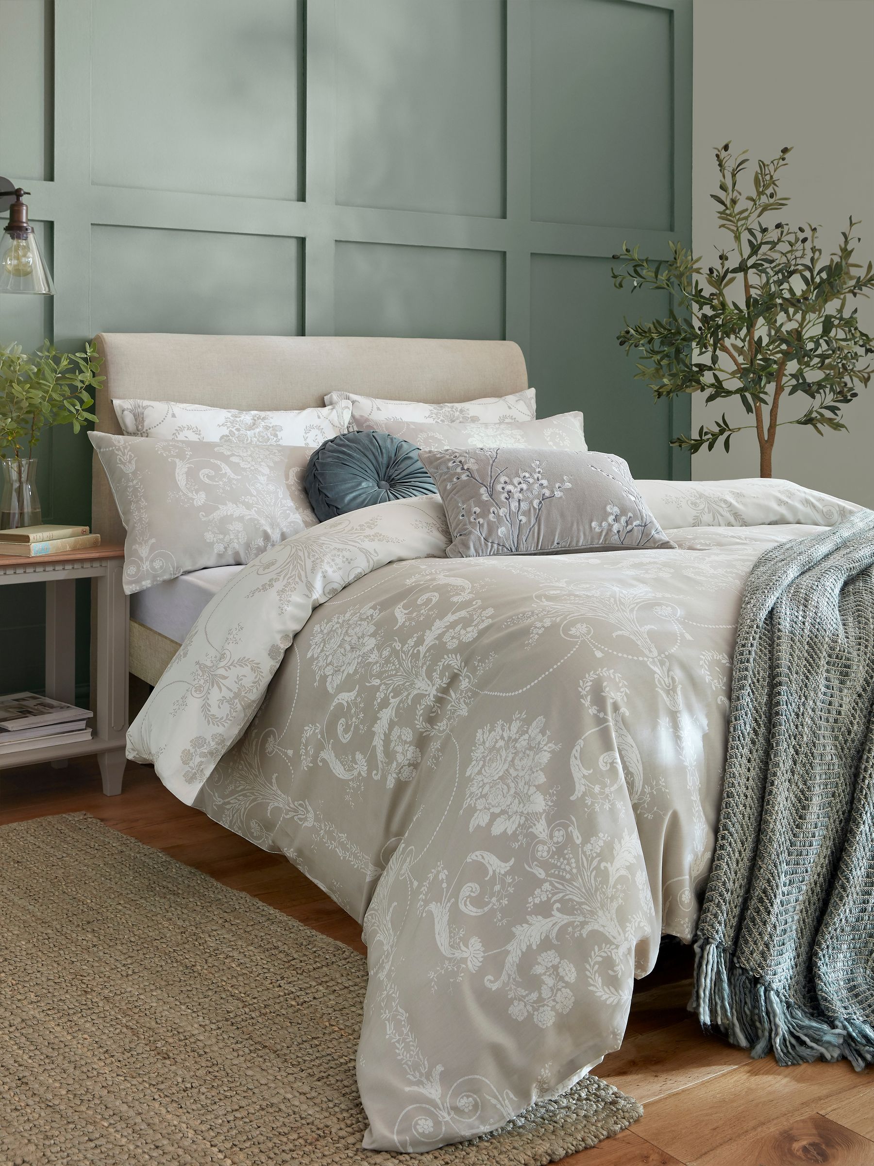 Laura Ashley 100% katoensatijn 200 -draads Josette dekbedovertrekset met kussenslopen