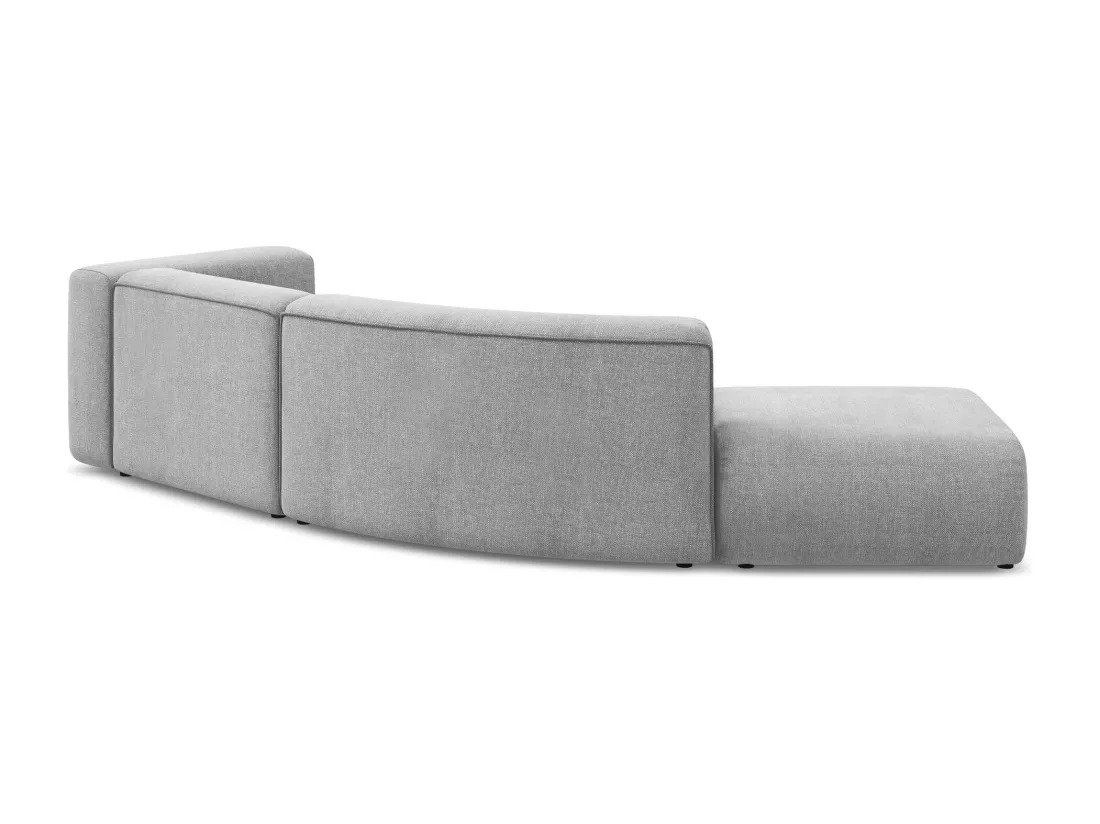 Canapé modulable 4 places gauche en tissu chenille - gris clair - EKAHI