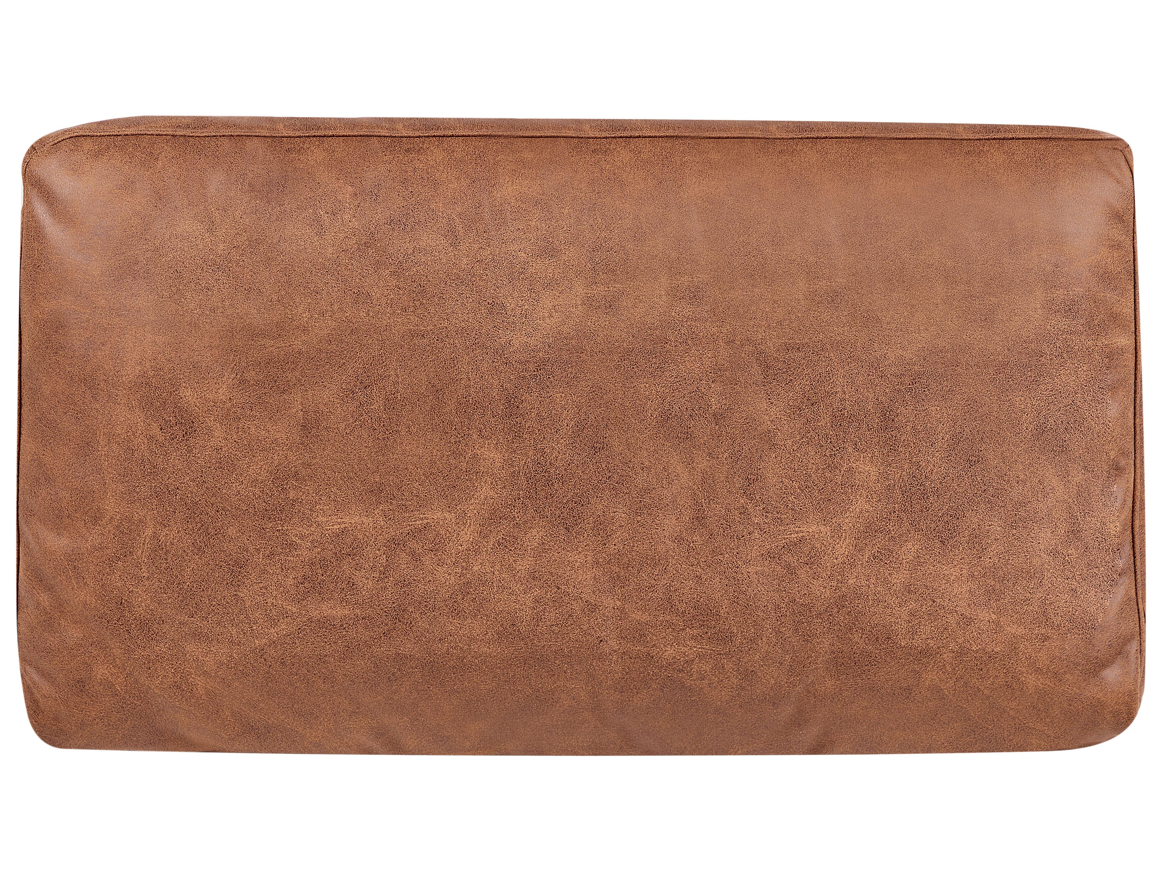 Linkszijdige chaise longue REBAIS Kunstleer Goudbruin