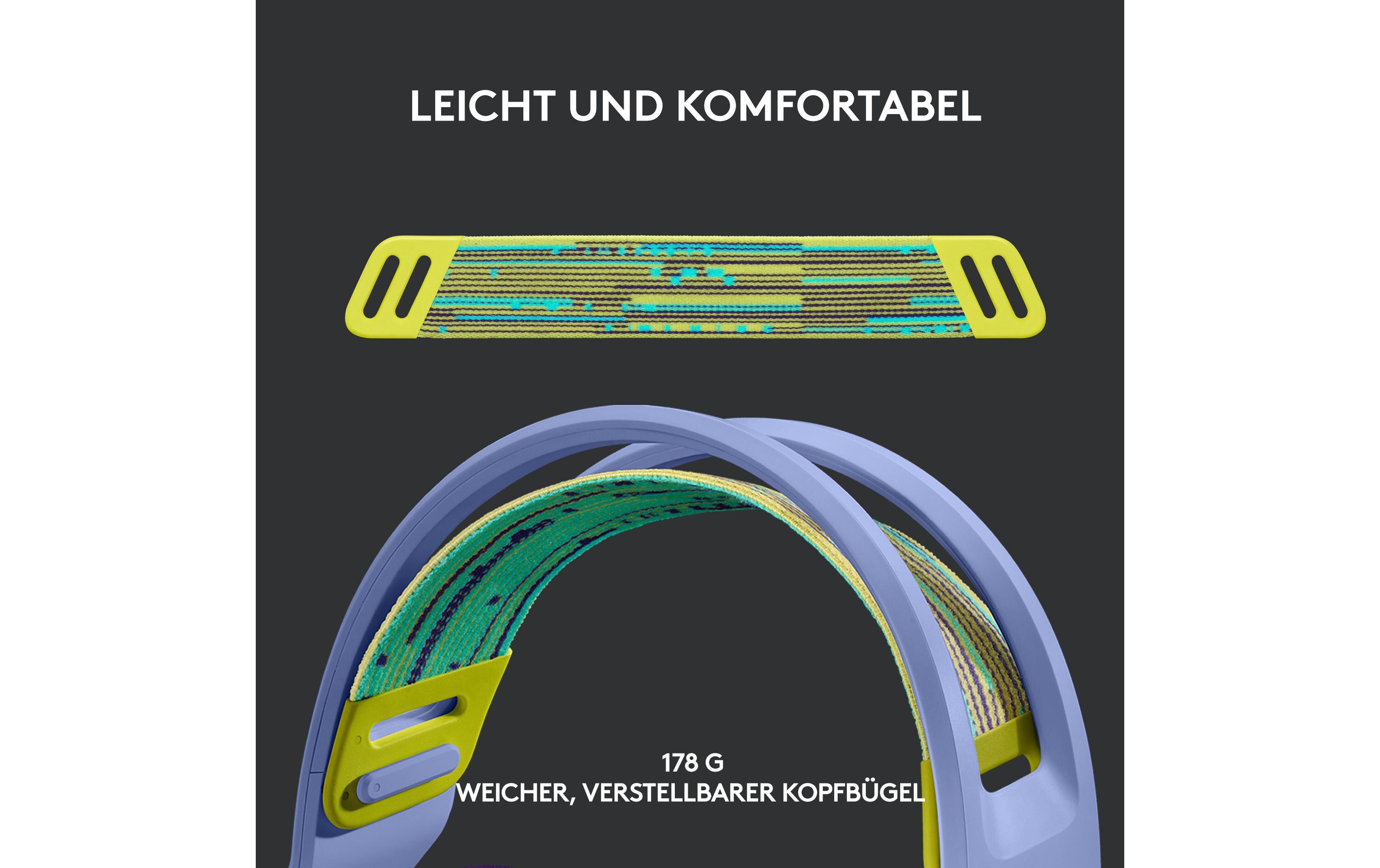 Headset G733 Lightspeed Lila<br>Wireless-Gaming-Headset mit DTS 7.1 Surround-Sound und RGB Beleuchtung
