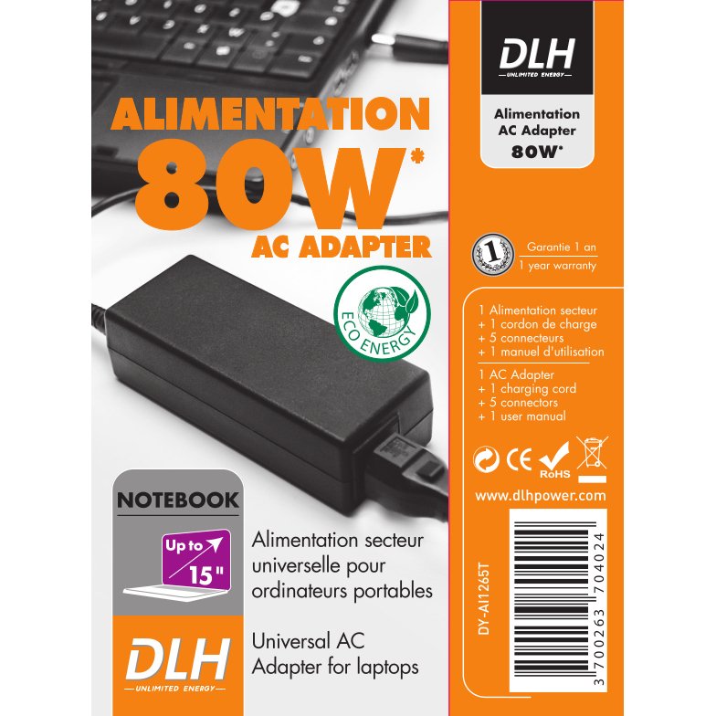DLH Alimentation secteur universelle 80W