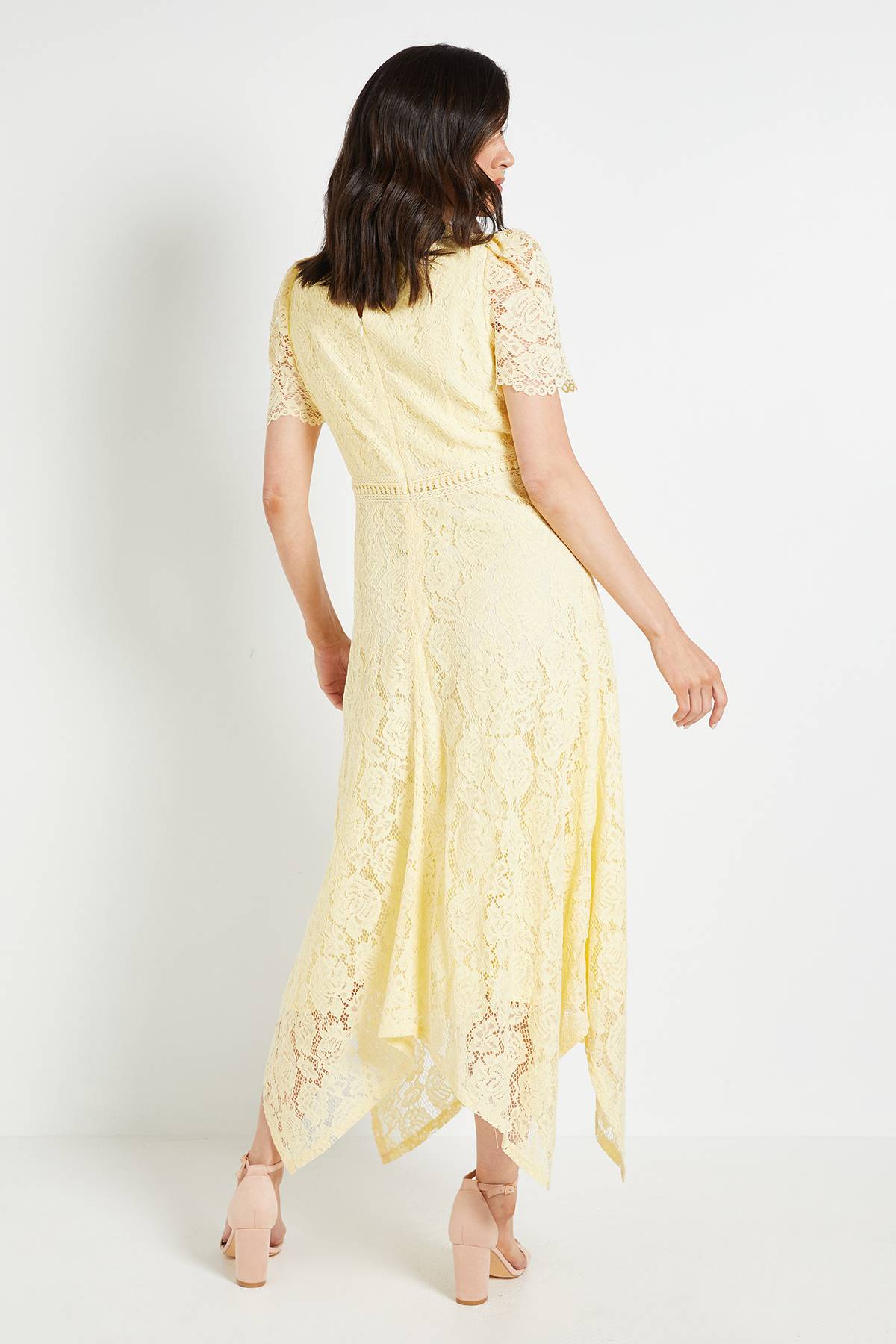 Wallis Robe Midi En Dentelle À Ourlet Mouchoir