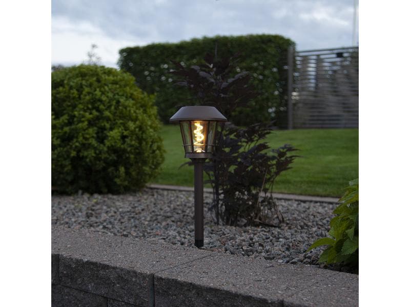 Star Trading Gartenlicht Solar-Pollerleuchte Fergus, Braun Dekoleuchte geeignet für den Aussenbereich