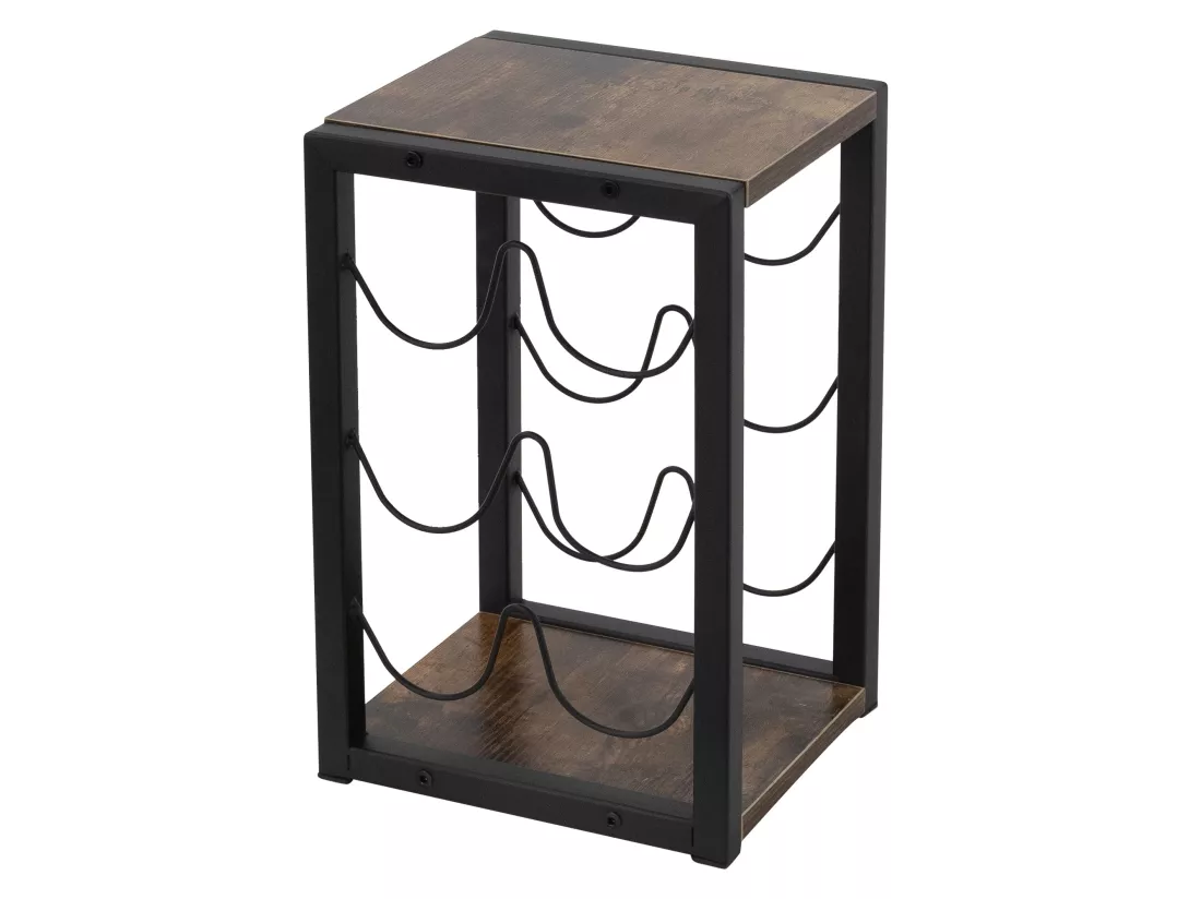 Casier à vin 6 bouteilles porte-verres de bar armoire à vin noir 24x21x37,5 cm