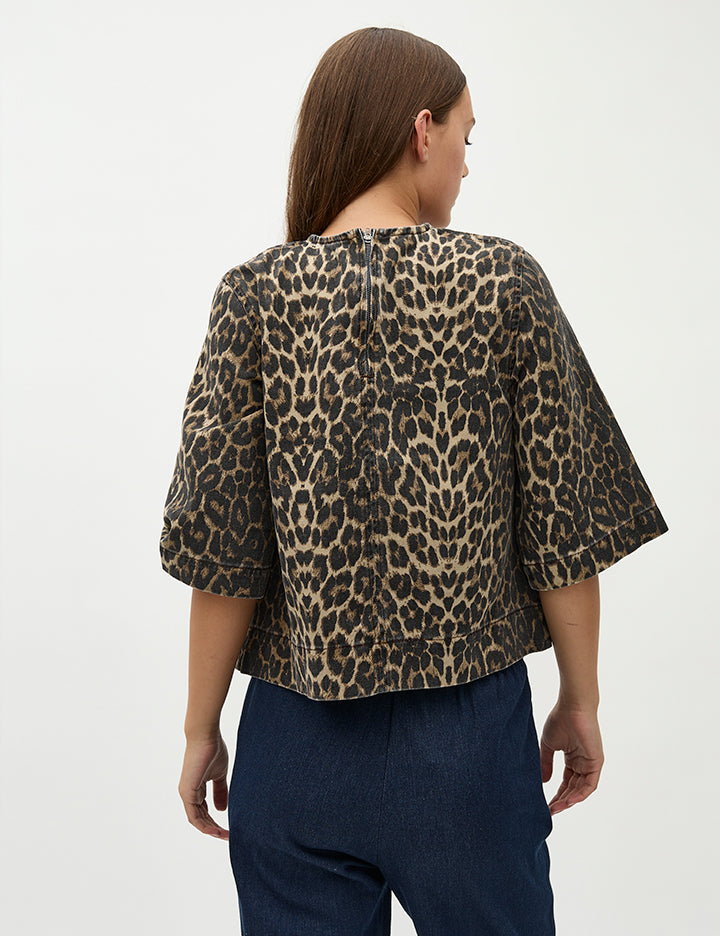 Global Funk  Ava-G denimtop - P35 Leopard mist