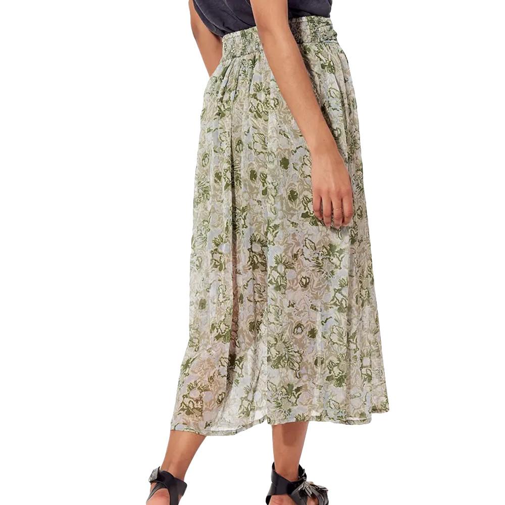 Kaporal Jupe longue Fleurie Verte femme Kaporal BISHOH