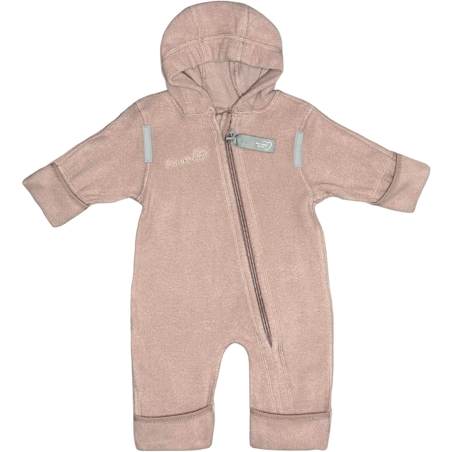 Hoppediz Overall Bio-Baumwollfleece Overall mit Umschlagbündchen Rosenquarz